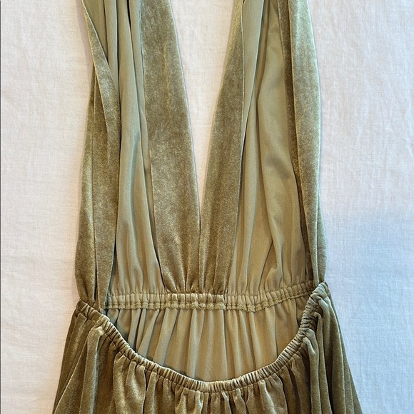 Gold Velvet Infinity Wrap Bridesmaid Dress - Picture 2 of 3